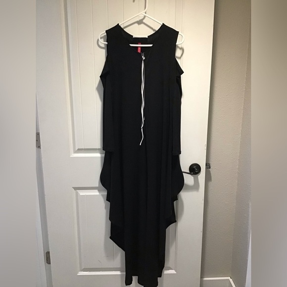 IC by Connie K Knit Round Neck Cold Shoulder Long Sleeve Harem Jumpsuit Black S - Picture 4 of 12